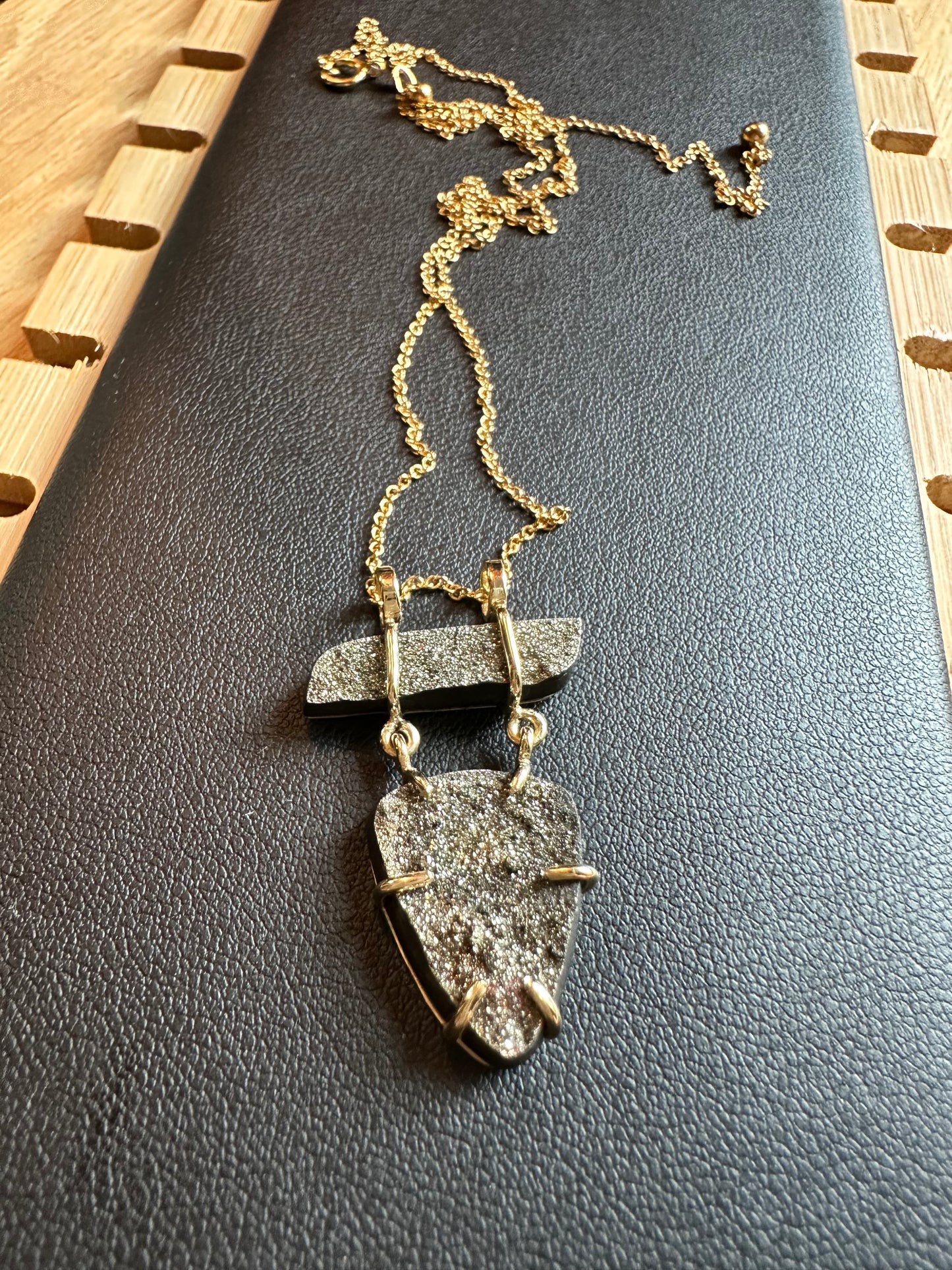 2 piece druzy pendant