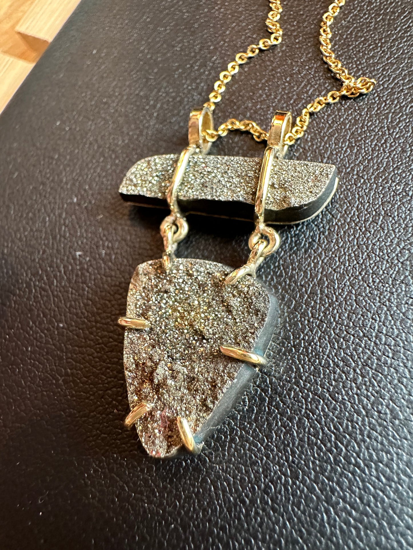 2 piece druzy pendant